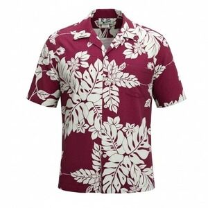 Hilo Hattie Red Palm Tropical Surf Island Vintage Cotton Relax Hawaiian Shirt XL